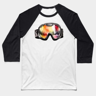 Black Skiing Goggles Baseball T-Shirt